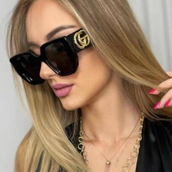 Gucci GG0956S 003 Sunglasses Black Square Frame, Grey Lenses main image 12
